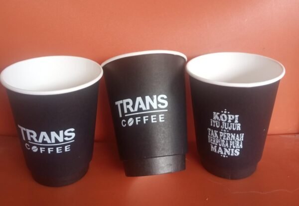 paper cup doublewall hitam 8oz
