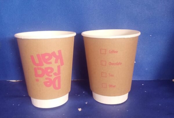 paper cup kraft 8oz double wall kemasan mewah