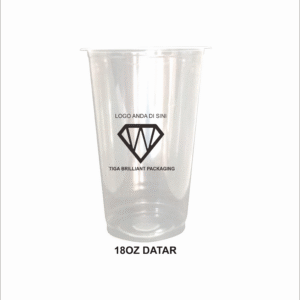 sablon cup 18 oz datar logo satu warna