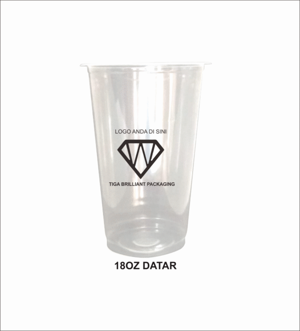 sablon cup 18 oz datar logo satu warna