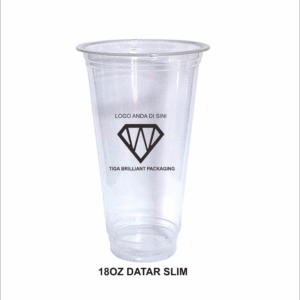 sablon cup logo satu warna 18 oz slim