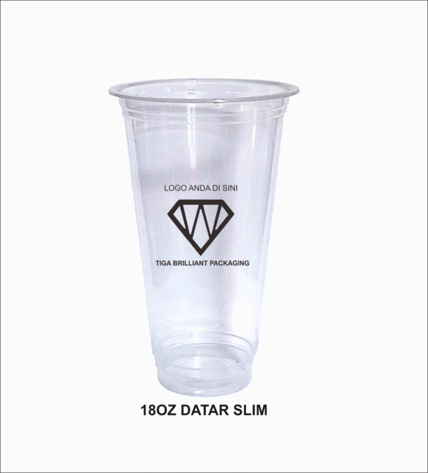 sablon cup logo satu warna 18 oz slim