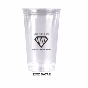 sablon cup 22 oz datar logo satu warna