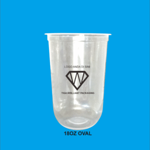 sablon cup oval logo 1 warna 18oz
