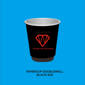 paper cup doublewall hitam 8oz
