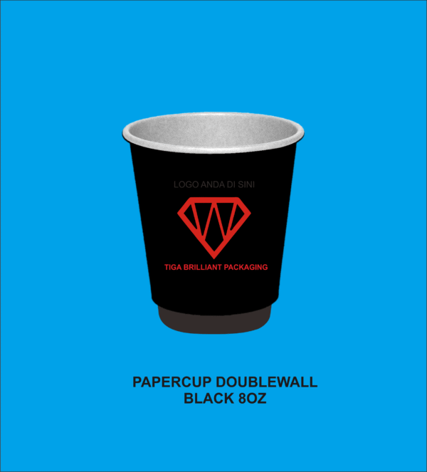 paper cup doublewall hitam 8oz